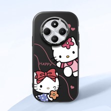 HONTINGA Redmi 14C ile Uyumlu Kılıfı Kamera Korumalı Düşüme Önleyici Basitlik Siyah Yumuşak Silikon Telefon Kılıfı Kitty Desenli K4-0224
