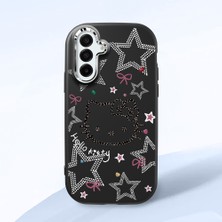 HONTINGA Samsung Galaxy A17 ile Uyumlu Kılıfı Kamera Korumalı Düşüme Önleyici Basitlik Siyah Yumuşak Silikon Telefon Kılıfı Hello Kitty Desenli K4-0227
