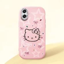 HONTINGA Samsung Galaxy A07 ile Uyumlu Kılıfı Kamera Korumalı Düşüme Önleyici Basitlik Pembe Yumuşak Silikon Telefon Kılıfı Hello Kitty Desenli K4-0227