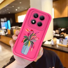 HONTINGA Redmi Note 14 Pro ile Uyumlu Kılıfı Düşüme Önleyici Basitlik Anti Düşme Kamera Korumali Şirin Çiçek Desen Gül Kırmızı Yumuşak Silikon Telefon Kılıfı Kadın ve Erkek Için Uygundur K8-0103