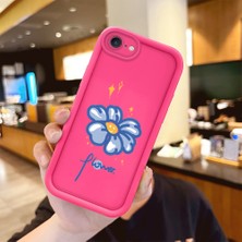 HONTINGA iPhone 8 ile Uyumlu Kılıfı Düşüme Önleyici Basitlik Anti Düşme Kamera Korumali Şirin Çiçek Desen Gül Kırmızı Yumuşak Silikon Telefon Kılıfı Kadın ve Erkek Için Uygundur K8-0100