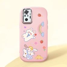 HONTINGA Xiaomi Redmi Note 10 Pro ile Uyumlu Kılıfı Kamera Korumalı Düşüme Önleyici Basitlik Pembe Yumuşak Silikon Telefon Kılıfı Kalp Desenli K4-0183
