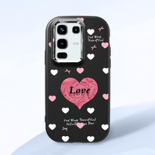 HONTINGA Infinix Note 50 Pro ile Uyumlu Kılıfı Kamera Korumalı Düşüme Önleyici Basitlik Siyah Yumuşak Silikon Telefon Kılıfı Kalp Desenli K4-0228