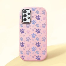 HONTINGA Samsung Galaxy A72 ile Uyumlu Kılıfı Kamera Korumalı Düşüme Önleyici Basitlik Pembe Yumuşak Silikon Telefon Kılıfı Kedi Desenli K4-0184