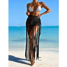 Allsisii Bikini Etek,kadın Bohem Tığ Işi Pareo– Bikini Üstü Şık Plaj Kombini-Plaj & Beach Club Kombin