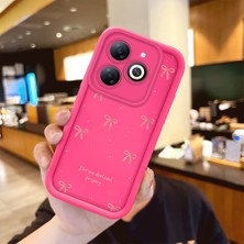 HONTINGA Tecno Spark 20 ile Uyumlu Kılıfı Düşüme Önleyici Basitlik Anti Düşme Kamera Korumali Şirin Fiyonk Desen Gül Kırmızı Yumuşak Silikon Telefon Kılıfı Kadın ve Erkek Için Uygundur K8-0101