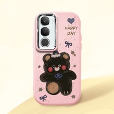 HONTINGA Vivo Y29 5g ile Uyumlu Kılıfı Kamera Korumalı Düşüme Önleyici Basitlik Pembe Yumuşak Silikon Telefon Kılıfı Hello Kitty Desenli K4-0182