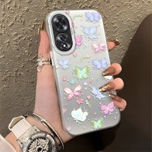 HONTINGA Oppo A60 ile Uyumlu Kılıfı Silikon Kenar Sert Arka Düşüme Önleyici Basitlik Anti Düşme Kamera Korumali Küçük Kelebek Desen Telefon Kılıfı Kadın ve Erkek Için Uygundur K1-0851