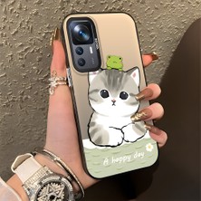 HONTINGA Xiaomi Mi 12T ile Uyumlu Kılıfı Silikon Kenar Sert Arka Düşüme Önleyici Basitlik Anti Düşme Kamera Korumali Kedi Desen Telefon Kılıfı Kadın ve Erkek Için Uygundur K1-0852