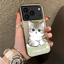 HONTINGA iPhone 17 Pro Max ile Uyumlu Kılıfı Silikon Kenar Sert Arka Düşüme Önleyici Basitlik Anti Düşme Kamera Korumali Kedi Desen Telefon Kılıfı Kadın ve Erkek Için Uygundur K1-0852