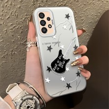 HONTINGA Samsung Galaxy A33 5g ile Uyumlu Kılıfı Silikon Kenar Sert Arka Düşüme Önleyici Basitlik Anti Düşme Kamera Korumali Gitar Desen Telefon Kılıfı Kadın ve Erkek Için Uygundur K1-0849