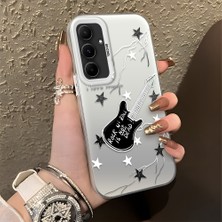HONTINGA Samsung Galaxy A55 ile Uyumlu Kılıfı Silikon Kenar Sert Arka Düşüme Önleyici Basitlik Anti Düşme Kamera Korumali Gitar Desen Telefon Kılıfı Kadın ve Erkek Için Uygundur K1-0849