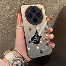 HONTINGA Vivo X300 ile Uyumlu Kılıfı Silikon Kenar Sert Arka Düşüme Önleyici Basitlik Anti Düşme Kamera Korumali Gitar Desen Telefon Kılıfı Kadın ve Erkek Için Uygundur K1-0849