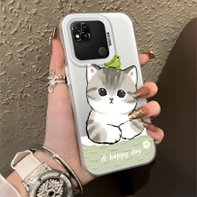 HONTINGA Xiaomi Redmi 9c ile Uyumlu Kılıfı Silikon Kenar Sert Arka Düşüme Önleyici Basitlik Anti Düşme Kamera Korumali Kedi Desen Telefon Kılıfı Kadın ve Erkek Için Uygundur K1-0852