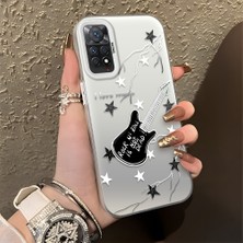 HONTINGA Xiaomi Redmi Note 11 Pro 4g ile Uyumlu Kılıfı Silikon Kenar Sert Arka Düşüme Önleyici Basitlik Anti Düşme Kamera Korumali Gitar Desen Telefon Kılıfı Kadın ve Erkek Için Uygundur K1-0849