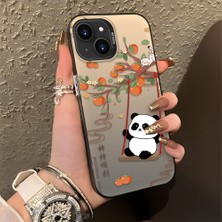 HONTINGA iPhone 13 Mini ile Uyumlu Kılıfı Silikon Kenar Sert Arka Düşüme Önleyici Basitlik Anti Düşme Kamera Korumali Kedi Panda Telefon Kılıfı Kadın ve Erkek Için Uygundur K1-0846