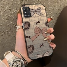 HONTINGA Samsung Galaxy A31 ile Uyumlu Kılıfı Silikon Kenar Sert Arka Düşüme Önleyici Basitlik Anti Düşme Kamera Korumali Fiyonk Desen Telefon Kılıfı Kadın ve Erkek Için Uygundur K1-0844