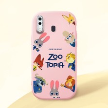 HONTINGA Samsung Galaxy A20 ile Uyumlu Kılıfı Kamera Korumalı Düşüme Önleyici Basitlik Pembe Yumuşak Silikon Telefon Kılıfı Mario Desenli K4-0181