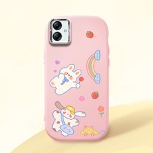 HONTINGA Samsung Galaxy A04E ile Uyumlu Kılıfı Kamera Korumalı Düşüme Önleyici Basitlik Pembe Yumuşak Silikon Telefon Kılıfı Kalp Desenli K4-0183