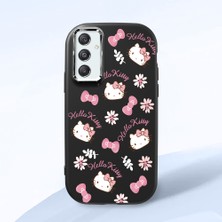 HONTINGA Samsung Galaxy M34 ile Uyumlu Kılıfı Kamera Korumalı Düşüme Önleyici Basitlik Siyah Yumuşak Silikon Telefon Kılıfı Hello Kitty Desenli K4-0182