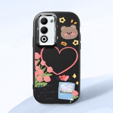 HONTINGA Oppo A5 ile Uyumlu Kılıfı Kamera Korumalı Düşüme Önleyici Basitlik Siyah Yumuşak Silikon Telefon Kılıfı Kalp Desenli K4-0183