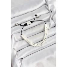 Pirinç Asansörlü Beyaz Juju Kadın Bileklik