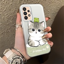 HONTINGA Samsung Galaxy A33 5g ile Uyumlu Kılıfı Silikon Kenar Sert Arka Düşüme Önleyici Basitlik Anti Düşme Kamera Korumali Kedi Desen Telefon Kılıfı Kadın ve Erkek Için Uygundur K1-0852