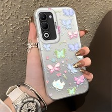 HONTINGA Oppo A5 5g ile Uyumlu Kılıfı Silikon Kenar Sert Arka Düşüme Önleyici Basitlik Anti Düşme Kamera Korumali Küçük Kelebek Desen Telefon Kılıfı Kadın ve Erkek Için Uygundur K1-0851