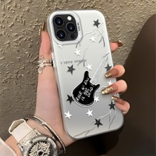 HONTINGA iPhone 15 Pro ile Uyumlu Kılıfı Silikon Kenar Sert Arka Düşüme Önleyici Basitlik Anti Düşme Kamera Korumali Gitar Desen Telefon Kılıfı Kadın ve Erkek Için Uygundur K1-0849