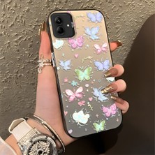 HONTINGA Samsung Galaxy A03 ile Uyumlu Kılıfı Silikon Kenar Sert Arka Düşüme Önleyici Basitlik Anti Düşme Kamera Korumali Küçük Kelebek Desen Telefon Kılıfı Kadın ve Erkek Için Uygundur K1-0851