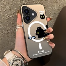 HONTINGA iPhone 16 ile Uyumlu Kılıfı Silikon Kenar Sert Arka Düşüme Önleyici Basitlik Anti Düşme Kamera Korumali Yaratıcı Desen Telefon Kılıfı Kadın ve Erkek Için Uygundur K1-0848