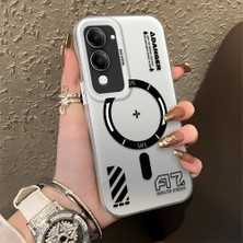 HONTINGA Vivo Y29S ile Uyumlu Kılıfı Silikon Kenar Sert Arka Düşüme Önleyici Basitlik Anti Düşme Kamera Korumali Yaratıcı Desen Telefon Kılıfı Kadın ve Erkek Için Uygundur K1-0847