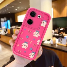 HONTINGA Tecno Camon 20 Pro 4g ile Uyumlu Kılıfı Düşüme Önleyici Basitlik Anti Düşme Kamera Korumali Şirin Ay Desen Gül Kırmızı Yumuşak Silikon Telefon Kılıfı Kadın ve Erkek Için Uygundur K8-0099