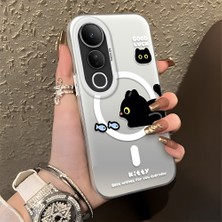 HONTINGA Vivo V50 Lite ile Uyumlu Kılıfı Silikon Kenar Sert Arka Düşüme Önleyici Basitlik Anti Düşme Kamera Korumali Yaratıcı Desen Telefon Kılıfı Kadın ve Erkek Için Uygundur K1-0848