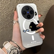 HONTINGA Vivo X300 ile Uyumlu Kılıfı Silikon Kenar Sert Arka Düşüme Önleyici Basitlik Anti Düşme Kamera Korumali Yaratıcı Desen Telefon Kılıfı Kadın ve Erkek Için Uygundur K1-0848