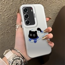 HONTINGA Tecno Camon 40 ile Uyumlu Kılıfı Silikon Kenar Sert Arka Düşüme Önleyici Basitlik Anti Düşme Kamera Korumali Kedi Desen Telefon Kılıfı Kadın ve Erkek Için Uygundur K1-0845