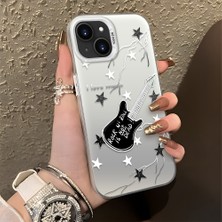 HONTINGA iPhone 13 Mini ile Uyumlu Kılıfı Silikon Kenar Sert Arka Düşüme Önleyici Basitlik Anti Düşme Kamera Korumali Gitar Desen Telefon Kılıfı Kadın ve Erkek Için Uygundur K1-0849