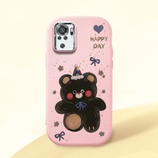 HONTINGA Xiaomi Redmi Note 10 4g ile Uyumlu Kılıfı Kamera Korumalı Düşüme Önleyici Basitlik Pembe Yumuşak Silikon Telefon Kılıfı Hello Kitty Desenli K4-0182