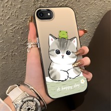 HONTINGA iPhone 7 ile Uyumlu Kılıfı Silikon Kenar Sert Arka Düşüme Önleyici Basitlik Anti Düşme Kamera Korumali Kedi Desen Telefon Kılıfı Kadın ve Erkek Için Uygundur K1-0852