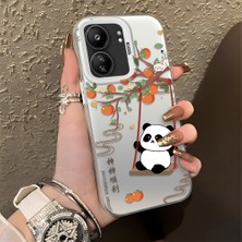 HONTINGA Poco C65 ile Uyumlu Kılıfı Silikon Kenar Sert Arka Düşüme Önleyici Basitlik Anti Düşme Kamera Korumali Kedi Panda Telefon Kılıfı Kadın ve Erkek Için Uygundur K1-0846