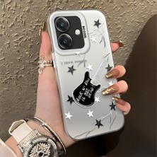 HONTINGA Oppo A3 5g ile Uyumlu Kılıfı Silikon Kenar Sert Arka Düşüme Önleyici Basitlik Anti Düşme Kamera Korumali Gitar Desen Telefon Kılıfı Kadın ve Erkek Için Uygundur K1-0849