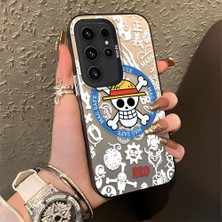 HONTINGA Samsung Galaxy S23 Ultra ile Uyumlu Kılıfı Silikon Kenar Sert Arka Düşüme Önleyici Basitlik Anti Düşme Kamera Korumali One Piece Desen Telefon Kılıfı Kadın ve Erkek Için Uygundur K1-0843
