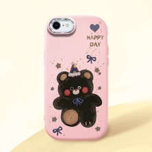 HONTINGA iPhone 8 ile Uyumlu Kılıfı Kamera Korumalı Düşüme Önleyici Basitlik Pembe Yumuşak Silikon Telefon Kılıfı Hello Kitty Desenli K4-0182