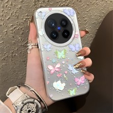 HONTINGA Vivo X300 Pro ile Uyumlu Kılıfı Silikon Kenar Sert Arka Düşüme Önleyici Basitlik Anti Düşme Kamera Korumali Küçük Kelebek Desen Telefon Kılıfı Kadın ve Erkek Için Uygundur K1-0851