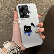 HONTINGA Xiaomi Redmi Note 13 ile Uyumlu Kılıfı Silikon Kenar Sert Arka Düşüme Önleyici Basitlik Anti Düşme Kamera Korumali Kedi Desen Telefon Kılıfı Kadın ve Erkek Için Uygundur K1-0845