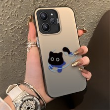 HONTINGA Xiaomi Redmi 12 ile Uyumlu Kılıfı Silikon Kenar Sert Arka Düşüme Önleyici Basitlik Anti Düşme Kamera Korumali Kedi Desen Telefon Kılıfı Kadın ve Erkek Için Uygundur K1-0845
