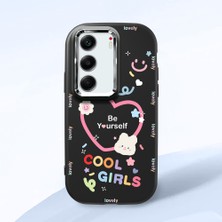 HONTINGA Tecno Camon 40 ile Uyumlu Kılıfı Kamera Korumalı Düşüme Önleyici Basitlik Siyah Yumuşak Silikon Telefon Kılıfı Kalp Desenli K4-0226