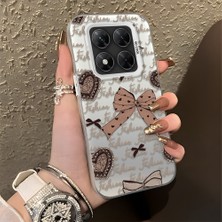 HONTINGA Poco X7 ile Uyumlu Kılıfı Silikon Kenar Sert Arka Düşüme Önleyici Basitlik Anti Düşme Kamera Korumali Fiyonk Desen Telefon Kılıfı Kadın ve Erkek Için Uygundur K1-0844