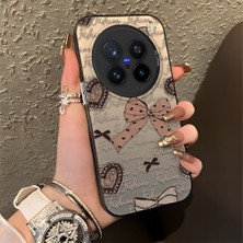 HONTINGA Vivo X200 Pro ile Uyumlu Kılıfı Silikon Kenar Sert Arka Düşüme Önleyici Basitlik Anti Düşme Kamera Korumali Fiyonk Desen Telefon Kılıfı Kadın ve Erkek Için Uygundur K1-0844