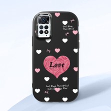 HONTINGA Redmi Note 12 Pro 4g ile Uyumlu Kılıfı Kamera Korumalı Düşüme Önleyici Basitlik Siyah Yumuşak Silikon Telefon Kılıfı Kalp Desenli K4-0228